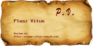 Plesz Vitus névjegykártya